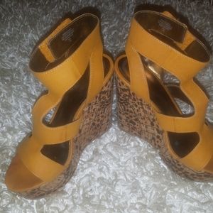 Yellow with wedge heel